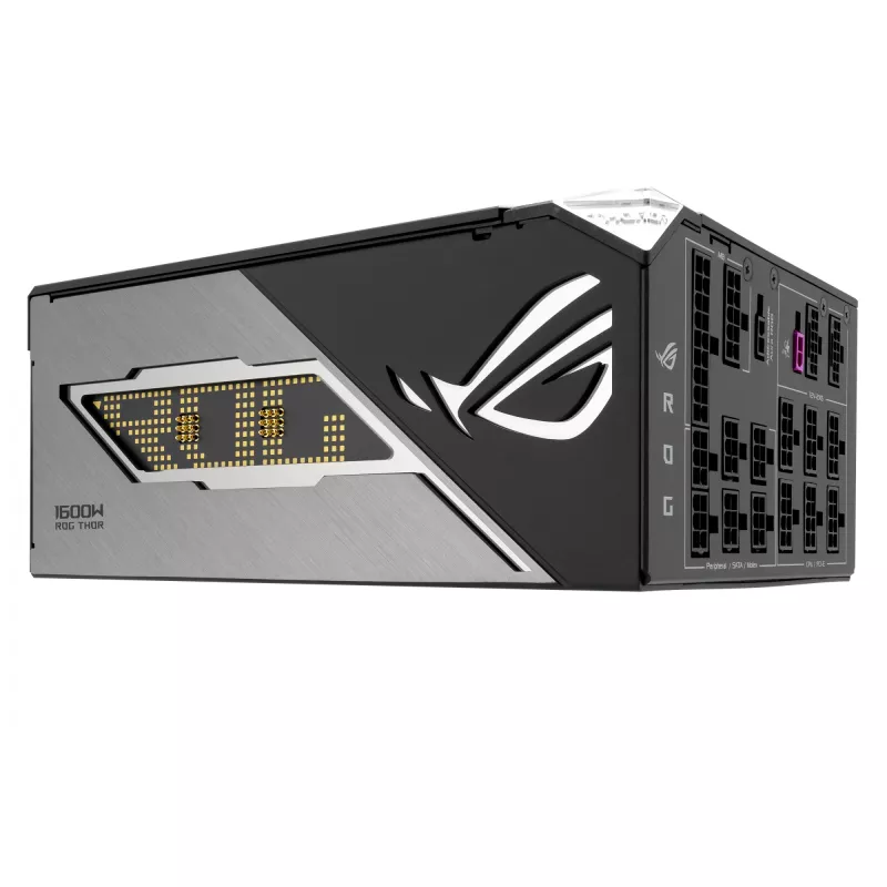 Maitinimo blokas ASUS ROG THOR-1600T3-GAMING 1600 W, 80 PLUS Titanium, ATX 3.1, pilnai modulinis, OLED ekranas
