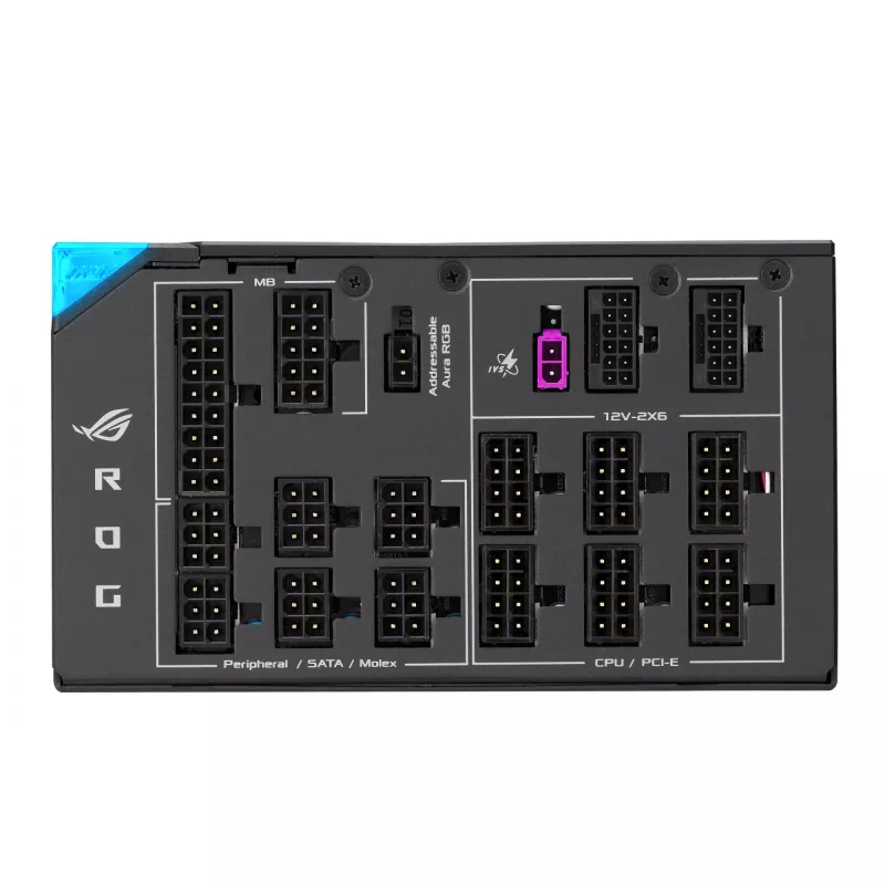 Maitinimo blokas ASUS ROG THOR-1600T3-GAMING 1600 W, 80 PLUS Titanium, ATX 3.1, pilnai modulinis, OLED ekranas