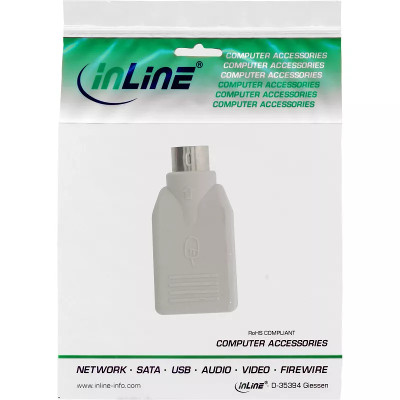 InLine USB adapteris USB A lizdas / PS/2 kištukas, PS/2 kištukas, USB A, smėlio spalvos