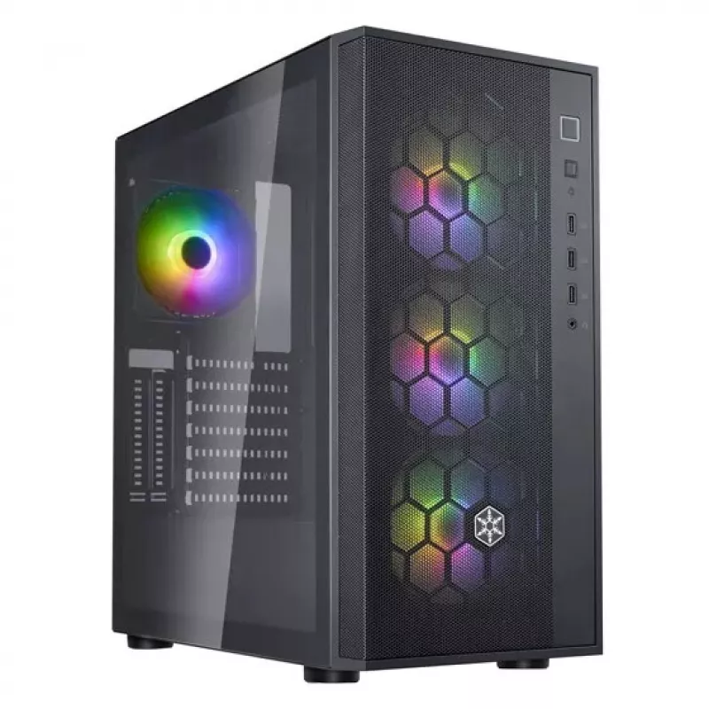 PC korpusas Sidabrinėstone FARA R1 PRO V2 juodas ATX micro ATX Mini-ITX 3x120mm ventiliatoriai
