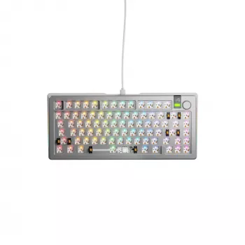 Glorious Gaming GMMK 3 PRO 75% Barebones Wired Sidabrinė - US, 75%, Wired, USB, RGB LED, Sidabrinė