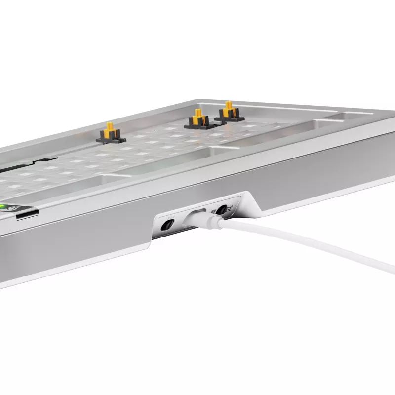 Glorious Gaming GMMK 3 PRO 75% Barebones Wired Sidabrinė - US, 75%, Wired, USB, RGB LED, Sidabrinė