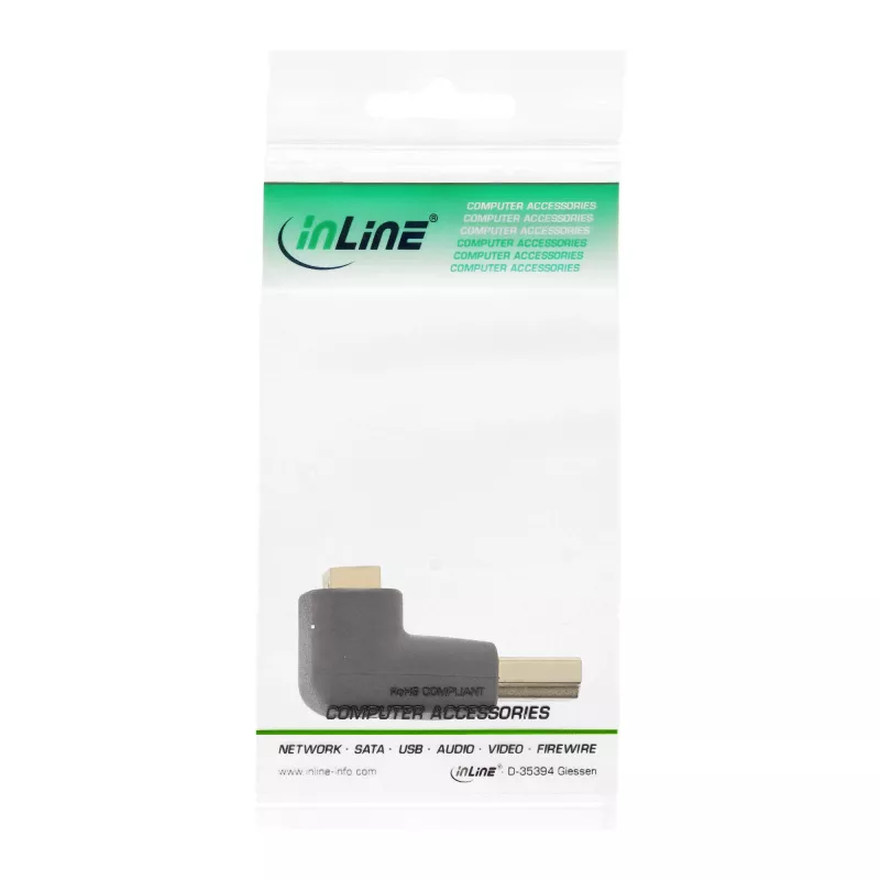 InLine HDMI adapteris, vyriškas/moteriškas, kampu į viršų, auksiniai kontaktai, 4K2K