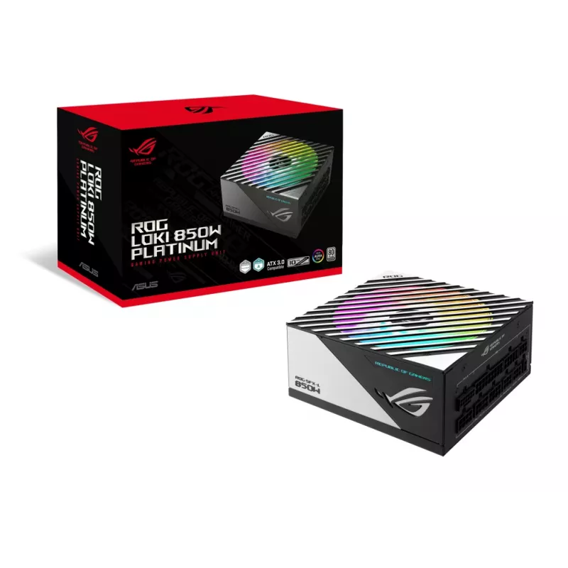 ASUS ROG Loki SFX-L 850W Platinum maitinimo blokas 24-pin ATX juoda, sidabrinė