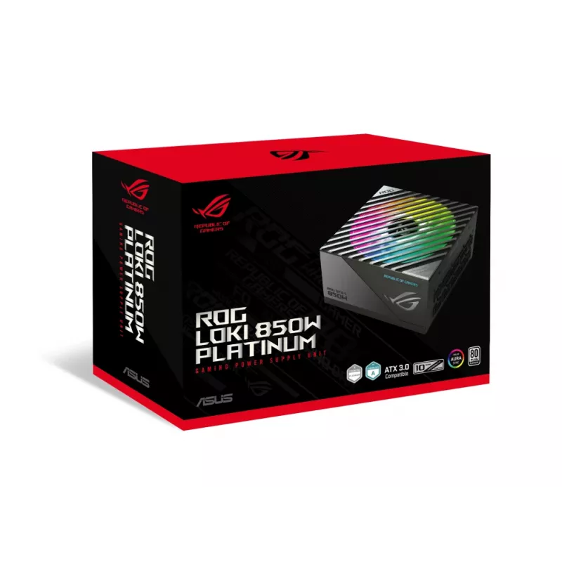 ASUS ROG Loki SFX-L 850W Platinum maitinimo blokas 24-pin ATX juoda, sidabrinė