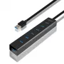 Axagon HUE-SA7BP 7x USB 3.0 ALU ĮKROVIMO šakotuvas JUODAS su kintamosios srovės adapteriu