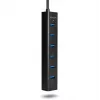 Axagon HUE-SA7BP 7x USB 3.0 ALU ĮKROVIMO šakotuvas JUODAS su kintamosios srovės adapteriu