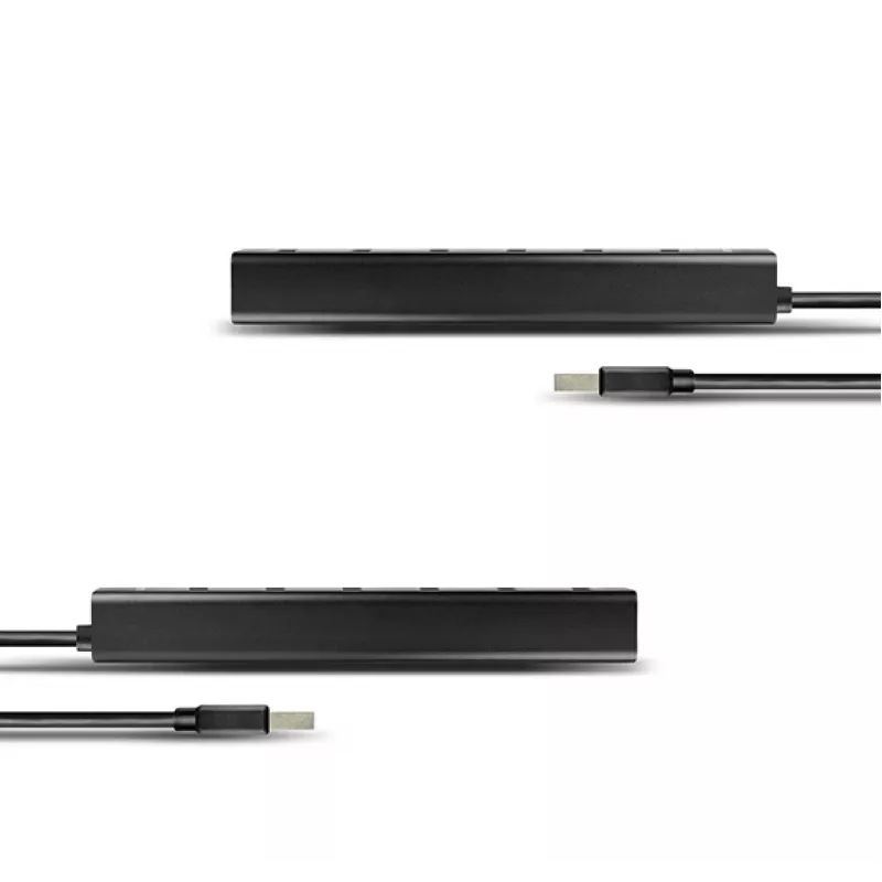 Axagon HUE-SA7BP 7x USB 3.0 ALU ĮKROVIMO šakotuvas JUODAS su kintamosios srovės adapteriu