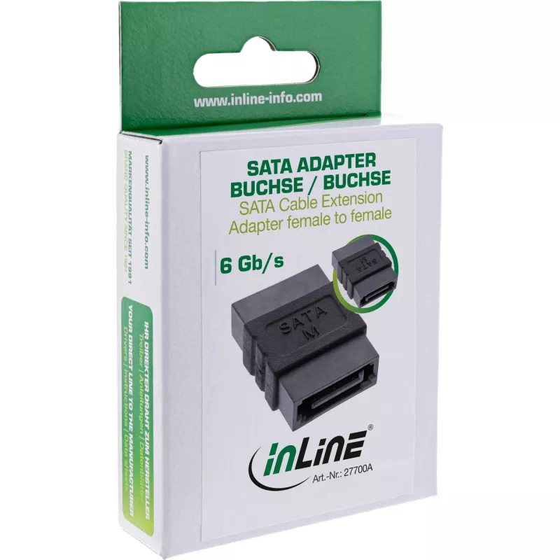 SATA kabelio ilgintuvo adapteris (moteriška / moteriška) InLine 27700A