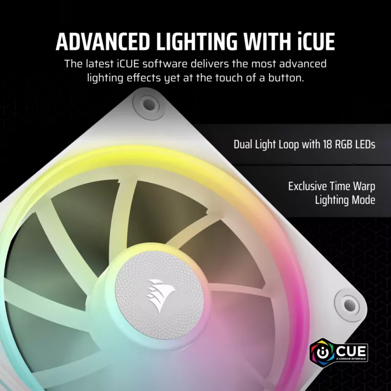 CORSAIR Icue Link Lx120 RGB 120mm Pwm Ventiliatorių Pradinis Rinkinys – Baltas