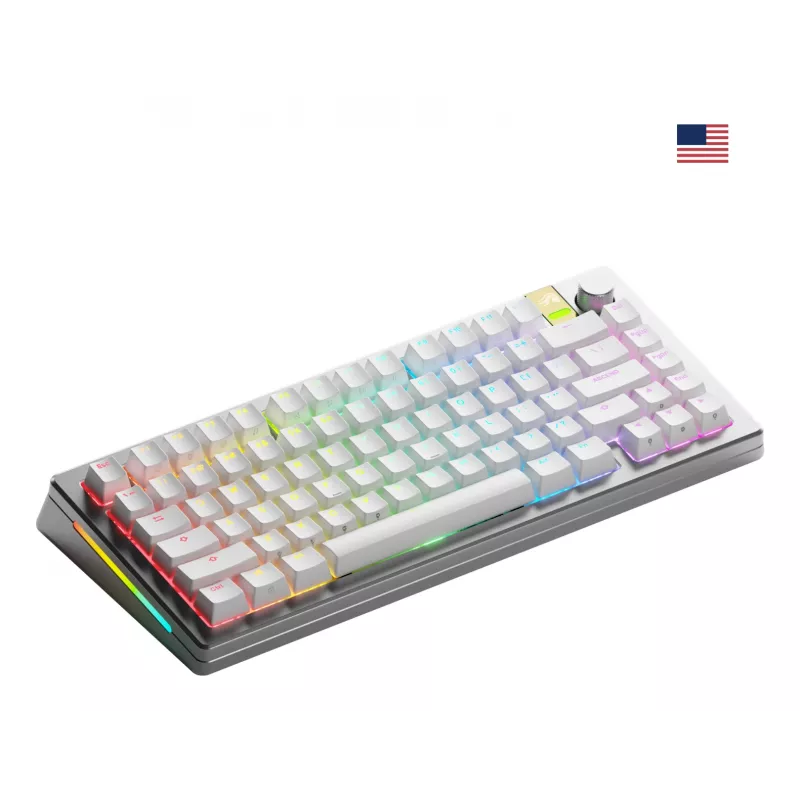 Glorious Gaming GMMK 3 PRO HE 75% Prebuilt Wireless Sidabrinė - US