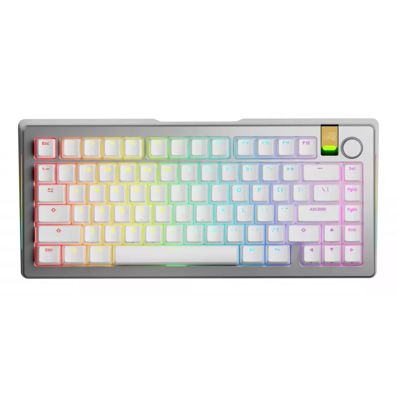 Glorious Gaming GMMK 3 PRO HE 75% Prebuilt Wireless Sidabrinė - US