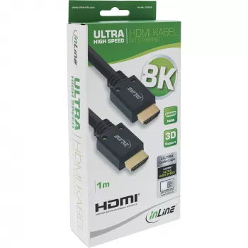 InLine Ultra High Speed HDMI kabelis M/M 8K4K auksuotas, 1m