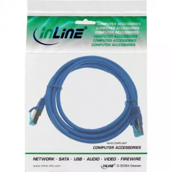 InLine komutacinis kabelis S/FTP PiMF Cat.6A halogen free 500MHz blue 2m