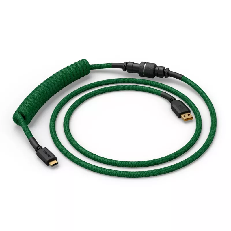 Glorious Gaming Glorious GMMK Spiralusis kabelis Forest Rain, žalias, 1,4 m, 1 vnt., Glorious Gaming, USB Type-A, USB Type-C, Aviator