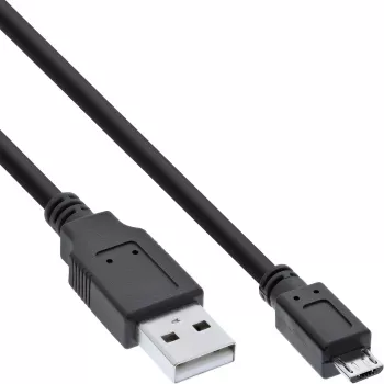 InLine Micro USB 2.0 laidas USB A tipo kištukas / Micro-B kištukas, juodas, 1,5 m