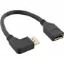 InLine DisplayPort 1.4 adapter kabelis M/F, 8K4K, kampuotas left, Juoda/gold, 0.15m