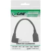 InLine DisplayPort 1.4 adapter kabelis M/F, 8K4K, kampuotas left, Juoda/gold, 0.15m