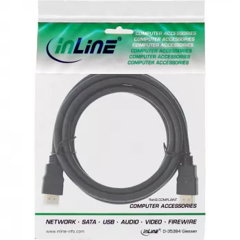 InLine High Speed HDMI laidas su Ethernet Premium 4K2K vyriškas / vyriškas juodas 0,5 m