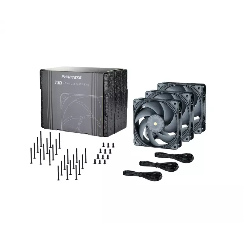 Fan Phanteks PH-F120T30 120 mm kompiuterio korpuso ventiliatorius, pilkas, 3 vnt.