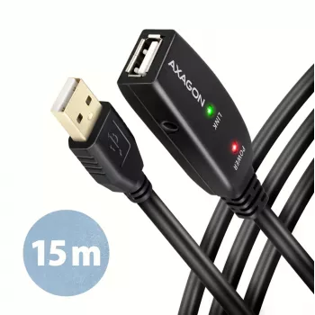 Axagon ADR-215 USB 2.0 A-M -> A-F aktyvus ilginimo / kartotuvo kabelis 15 m