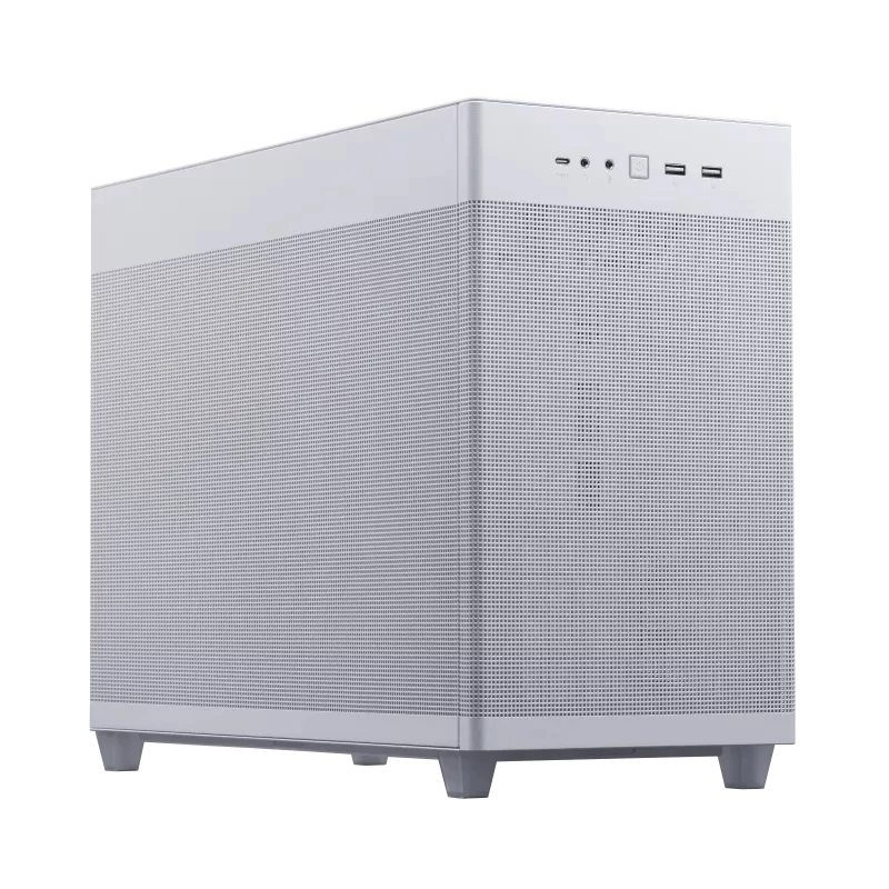 PC korpusas ASUS AP201 PRIME CASE TG WHITE Mini Tower — micro ATX, grūdintas stiklas, 3×3,5 colio nišos, 1×2,5 colio, USB-A×2, USB-C×1