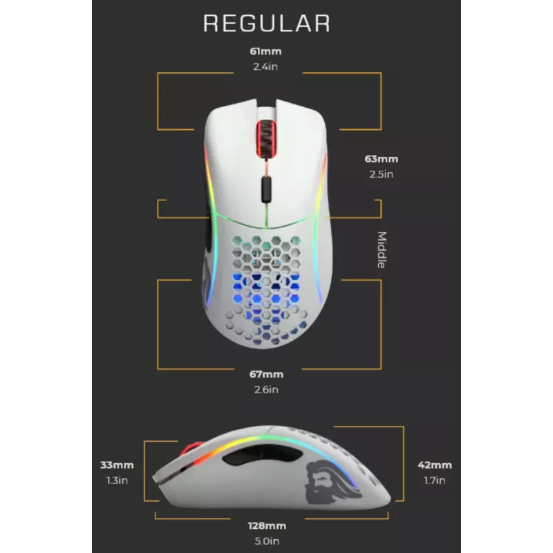 Glorious Gaming Glorious Model D pelė Regular (baltas)