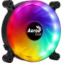 AEROCOOL 120 mm kompiuterio korpuso ventiliatorius SPECTRO12 RGB, 12 V, 1000 RPM, 3,6 W, Molex, antivibracinis, įvorinis guolis, juodas