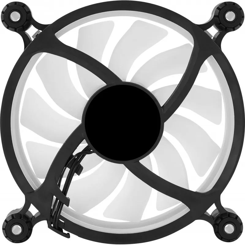 AEROCOOL 120 mm kompiuterio korpuso ventiliatorius SPECTRO12 RGB, 12 V, 1000 RPM, 3,6 W, Molex, antivibracinis, įvorinis guolis, juodas
