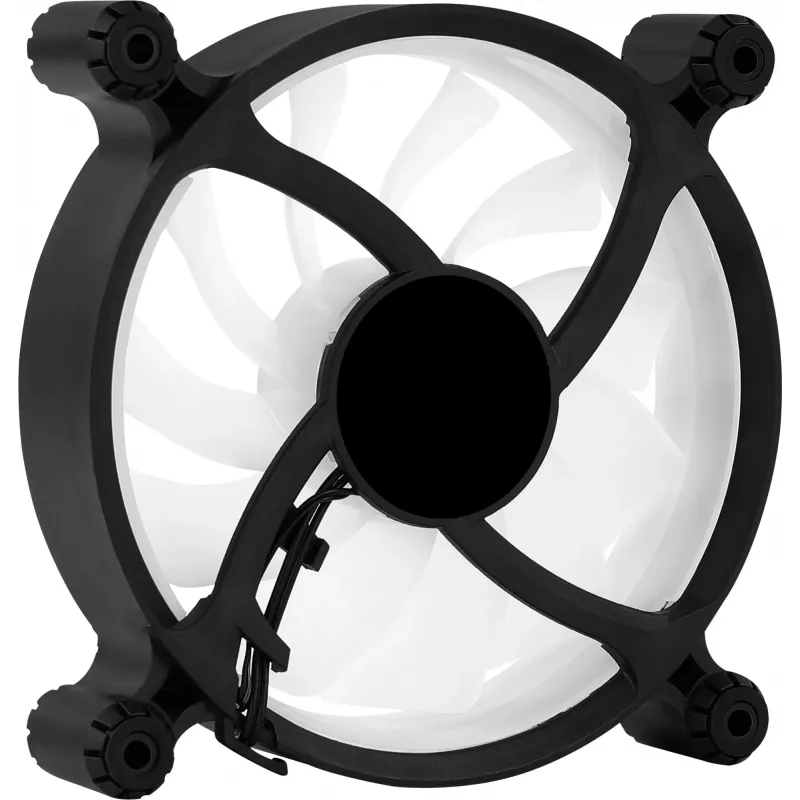 AEROCOOL 120 mm kompiuterio korpuso ventiliatorius SPECTRO12 RGB, 12 V, 1000 RPM, 3,6 W, Molex, antivibracinis, įvorinis guolis, juodas