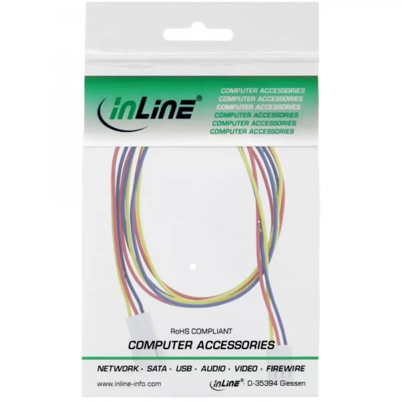 InLine ventiliatoriaus laido ilgintuvas 3 kontaktų Molex kištukas/lizdas ilgis 0,60 m