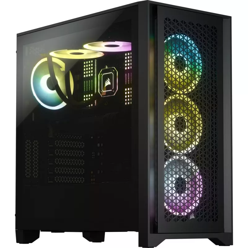 CORSAIR Mid-tower korpusas - Icue 4000d RGB Airflow - juoda