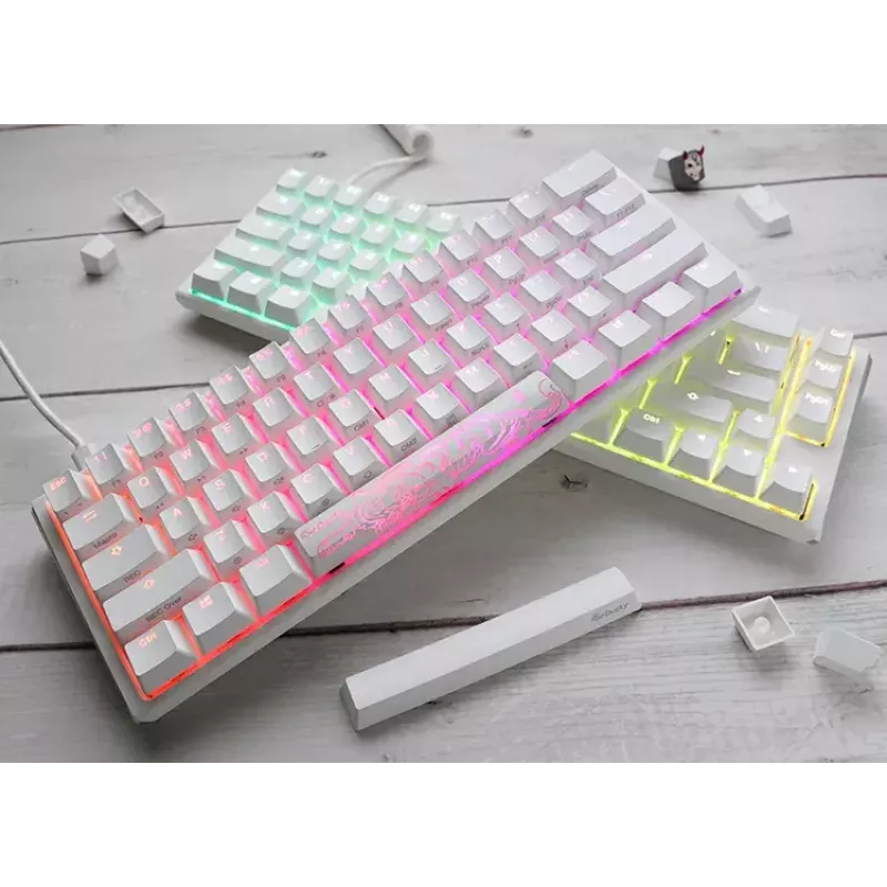 Ducky One 3 Mini Pure White klaviatūra Gaming USB vokiška mechaninė RGB