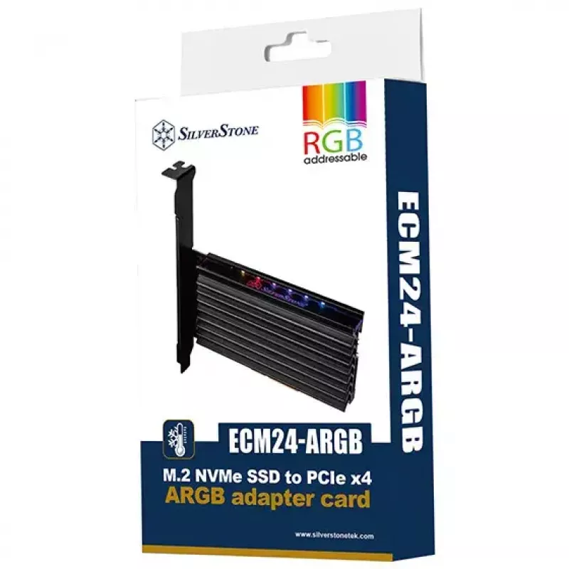 Vidinis M.2 adapteris Sidabrinėstone SST-ECM24-ARGB