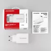 Axagon ACU-QC19W sieninis įkroviklis 1x QC3.0/AFC/FCP/SMART 19W baltas