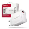 Axagon ACU-QC19W sieninis įkroviklis 1x QC3.0/AFC/FCP/SMART 19W baltas