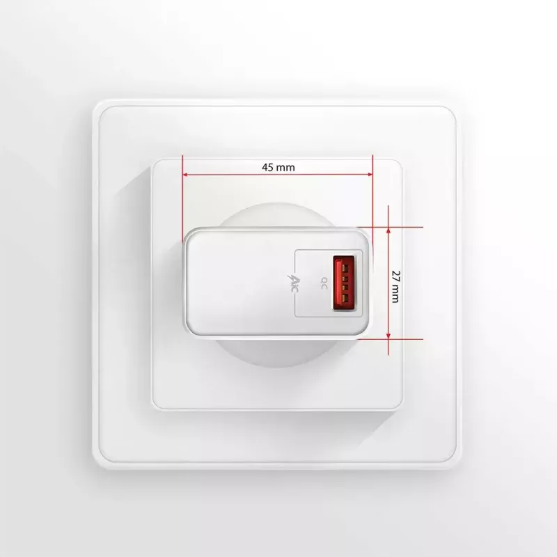 Axagon ACU-QC19W sieninis įkroviklis 1x QC3.0/AFC/FCP/SMART 19W baltas