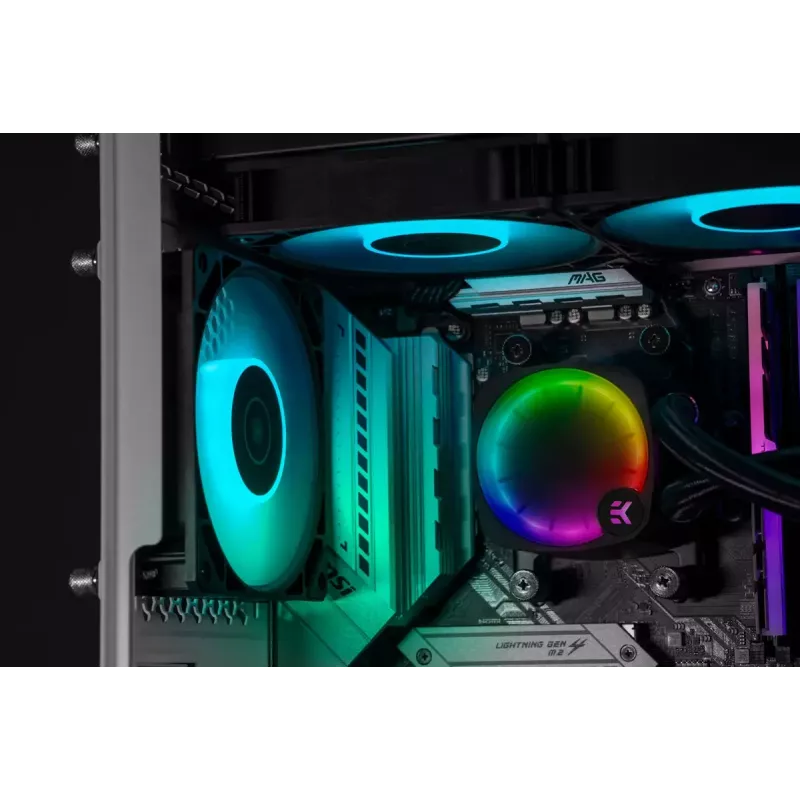 Skysčio aušintuvas EK Water Blocks Nucleus AIO CR360 Lux D-RGB 12 cm juodas