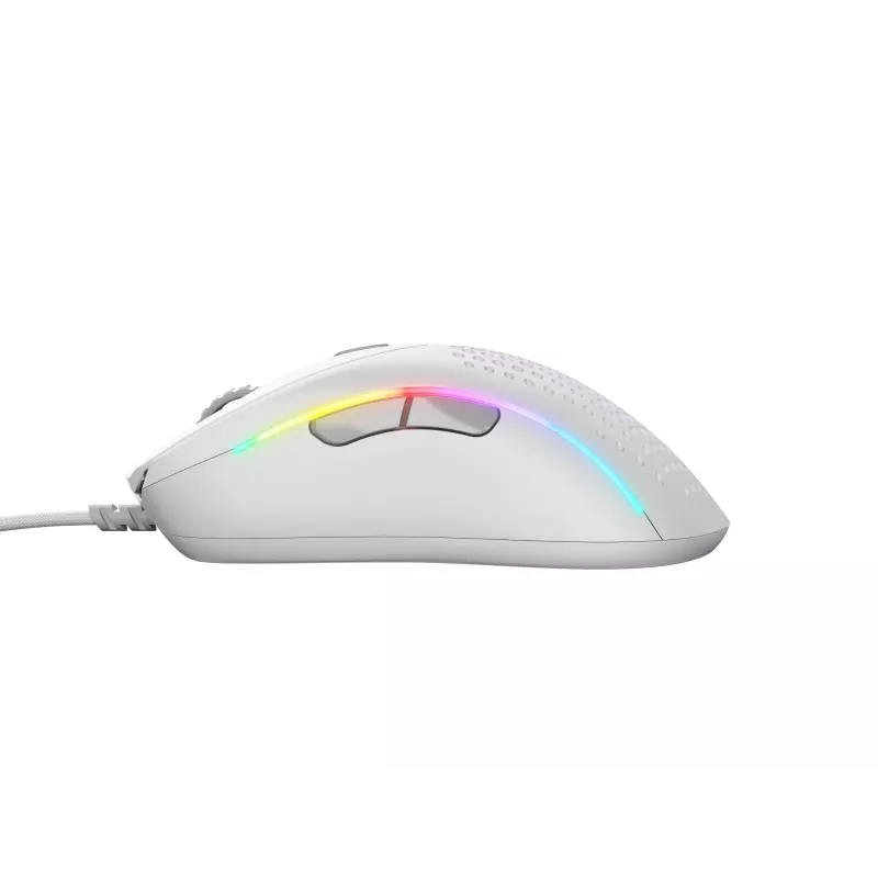 Glorious Gaming Glorious Model D 2 Wired - matinė balta, dešiniarankė, optinė, USB Type-A, 26000 DPI, balta