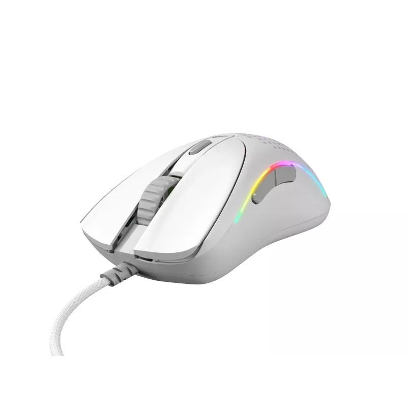 Glorious Gaming Glorious Model D 2 Wired - matinė balta, dešiniarankė, optinė, USB Type-A, 26000 DPI, balta