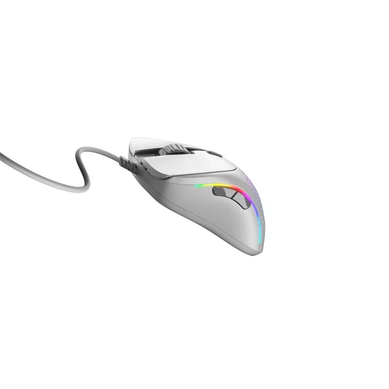 Glorious Gaming Glorious Model D 2 Wired - matinė balta, dešiniarankė, optinė, USB Type-A, 26000 DPI, balta