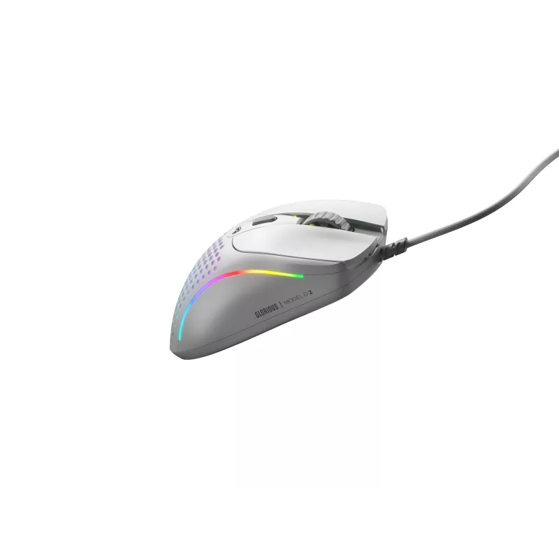 Glorious Gaming Glorious Model D 2 Wired - matinė balta, dešiniarankė, optinė, USB Type-A, 26000 DPI, balta