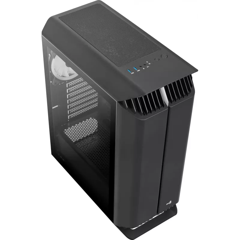 Aerocool GLADIATOR DUO ATX žaidimų korpusas su 3x ARGB 12cm ventiliatoriais, Midi Tower, PC, juodas, ATX, micro ATX, Mini-ITX, ABS, SPCC, žaidimams