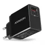 Axagon ACU-QC19 mobiliojo įrenginio įkroviklis Mobilusis telefonas, Maitinimo bankas, Išmanusis telefonas, Planšetė, Universali Juoda kintamoji srovė Greitasis įkrovimas Vidinis