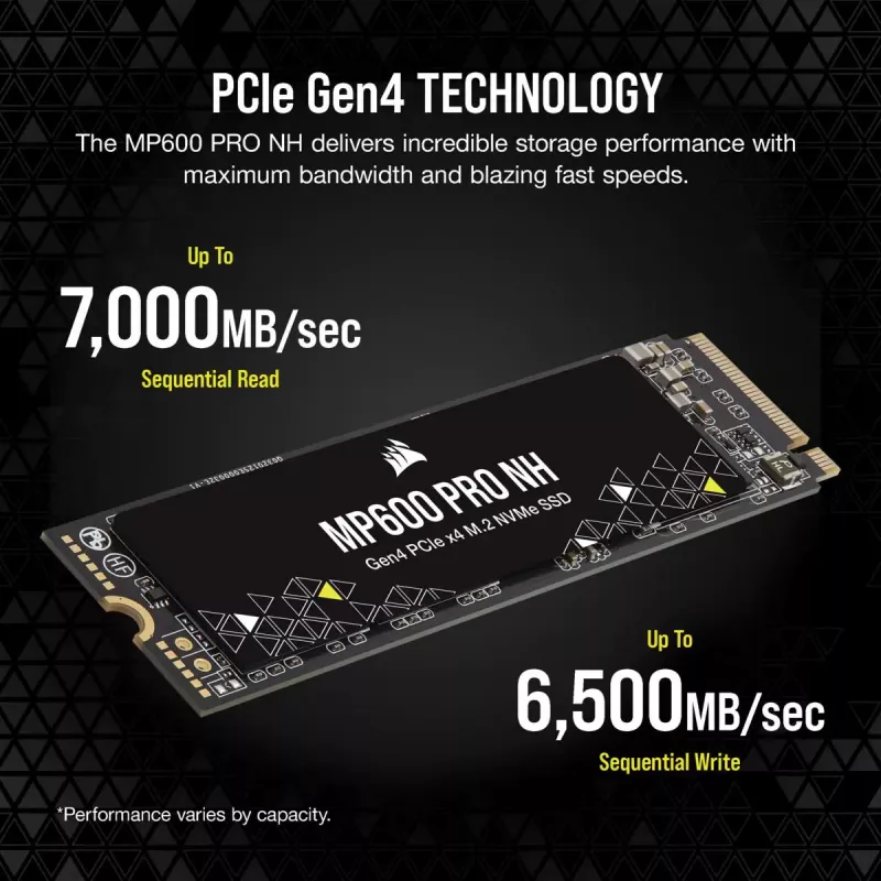 CORSAIR SSD - 2TB - MP600 Pro Nh PCI-E 4.0 (gen 4) x4 NVMe M.2
