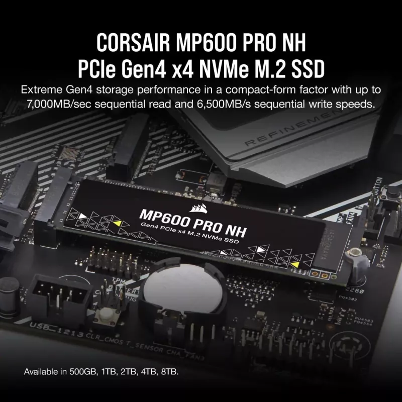 CORSAIR SSD - 2TB - MP600 Pro Nh PCI-E 4.0 (gen 4) x4 NVMe M.2