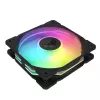 Ventiliatorius ASUS TUF Gaming TR120 ARGB Reverse Triple Pack — 3×120 mm, 2200 RPM, PWM, 2,75 mmH2O, 16 šviesos diodų, juodas