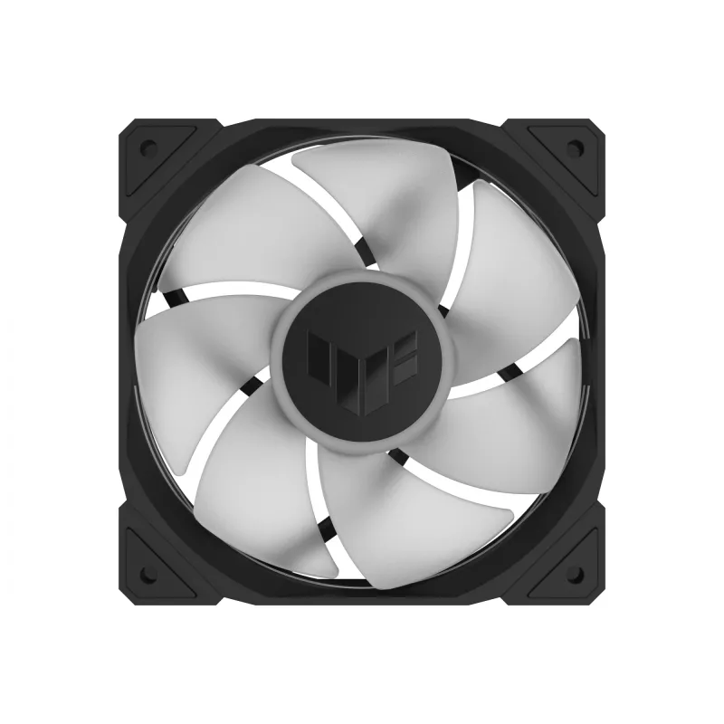 Ventiliatorius ASUS TUF Gaming TR120 ARGB Reverse Triple Pack — 3×120 mm, 2200 RPM, PWM, 2,75 mmH2O, 16 šviesos diodų, juodas