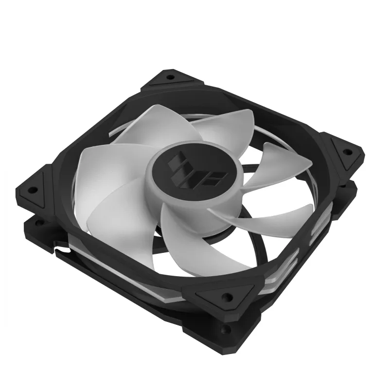 Ventiliatorius ASUS TUF Gaming TR120 ARGB Reverse Triple Pack — 3×120 mm, 2200 RPM, PWM, 2,75 mmH2O, 16 šviesos diodų, juodas