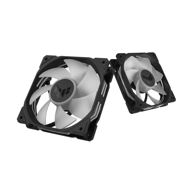 Ventiliatorius ASUS TUF Gaming TR120 ARGB Reverse Triple Pack — 3×120 mm, 2200 RPM, PWM, 2,75 mmH2O, 16 šviesos diodų, juodas